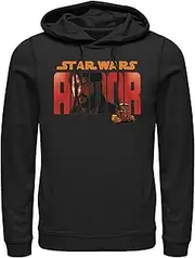 Men's Star Wars: Andor Cassian Red Logo Pull Over Hoodie - Black - Small