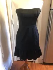 New BCBG MAXAZRIA Black Strapless (optional Straps) Cocktail Dress Size 8 NWT