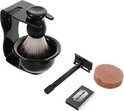 ASAKKURA 1 Set Travel Friendly Shaving Brush Bowl Razor Stand for Sensitive Beard Care with Precision Blades for Home the Go