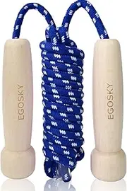 Jump Rope Kids, EGOSKY Adjustable Wooden Handle Skipping Rope for Boys and Girls Fitness Training/Exercise/Outdoor Activity Fun Toy