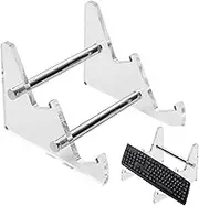 Computer Keyboard Storage Rack - Under Desk Tray, Sliding Shelf Stand | Space Saving Organiser Adjustable Rails, Sturdy Frame Design for Holding Keyboards Safely Beneath Workstations or Office Tables