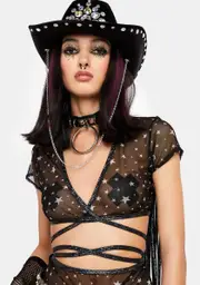 [J Valentine] Karma Cowgirl Fringe Wrap Top