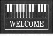 Welcome Mats for Front Door Outdoor Indoor Non Slip Piano Doormat Super Absorb Mud Easy to Clean Entrance Mats for Home,Patio,High Traffic Areas Black