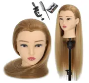 Mannequin Head Synthetic Hair, 28in Manikin Head for Hair Styling (Blonde)