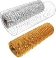 Versatile Mesh Ribbon 2 Rolls 10 Yard Long Lightweight Flexible for DIY Projects Wreaths Garlands