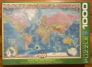 MAP OF THE WORLD 1000 Piece Puzzle Atlas Globe Map Vintage