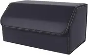 SOGA Leather Car Boot Collapsible Foldable Trunk Cargo Organizer Portable Storage Box Black Large