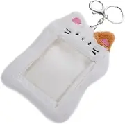 Gadpiparty Hanging Plush Cat Id Card Holder Adorable Keychain Card Sleeve for Students Office Staff Nurses Convenient Card Protector for Id Credit and Name Cards Cute Backpack