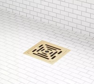 Signature Hardware - Adelphi 4-1/2" Pattern Grate Linear Shower Drain