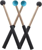 minkissy 2 Pairs Ergonomic Percussion Mallets for Marimba Tongue Drum Durable Handle Soft Head Drumsticks for Musical Instrument Performance for Beginners Professionals