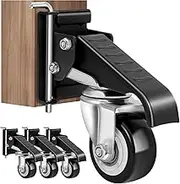 SPACECARE Workbench Casters kit 600Lbs Heavy Duty Quick Release 2 Mounting Options Retractable Workbench Stepdown Caster Wheels Adjustable Polyurethane Durable Steel Construction (Set of 4)