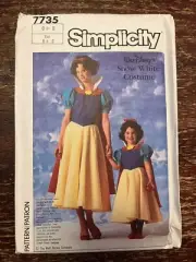 Simplicity 7735 UNCUT Sewing Pattern, Girls' Snow White Costume, Size 6-8