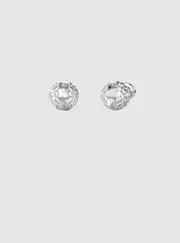 GUESS Silver Pave Bead Stud Earrings