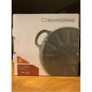 【美國康寧CorningWare】Retroflam 陶瓷不沾絢彩鍋24cm雙耳湯鍋 寶石紅 鍋 不沾鍋 24cm 陶瓷