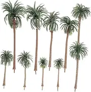 10 Pcs Green Landscape Tree Miniature Palm Trees Scenery Model Tree Indoor Artificial Palm Plants Decorations Palm Tree Decoration Model Palm Trees Tropical Scale Coconuts Tiny