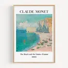 Claude Monet - The Beach and the Falaise d'Amont 1885 Art Poster Print.
