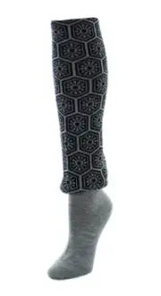 Brand New Natori Mikado Black & Dark Gray Wool Blend Knee Length Bootie Toppers
