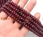 Natural 5x8mm Faceted Red Jade Rondelle Gemstone Loose Beads 15" AAA+