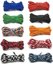 Esforzarse 10 Pcs Paracord Cord, High Strength 10 Colors 550 Multifunction Tent Rope Parachute Cord Survival Rope for Making Outdoor Survival Rope Lanyards, Carabiner, Sport Climbing Rope, Dog Collar
