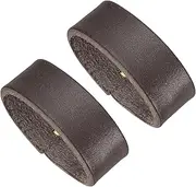 [uxcell] Leather Loop Keeper, 2 Pack Leather Loops Belt Keeper Loops Retainer Straps Replacement for 1.5"(38mm)/1.6"(40mm) Wide Belts/Straps, Coffee