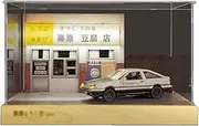 Alloy Car Model Toy Display Stand Simulation tofu shop model alloy car scene decoration display stand simulation scene model st&or&ag&e toy Car Garage Protection Collectibles(Scene with hood without c