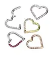 Titanium Hinged Segment Ring Hoop Ear Cartilage Piercing With CZ Gems 1.2mm