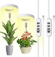 LED Grow Lights for Indoor Plants, Full Spectrum Plant Grow Light with Auto On/Off Timer, Height Adjustable Growing Lamp, 3 Modes & 10 Dimmable Brightness Levels (2)