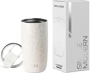 [Simple Modern] Travel Coffee Mug Tumbler with Flip Lid | Insulated Stainless Steel Iced Coffee Cup | Gifts for Women & Men | Voyager Collection | 16oz | Cream Leopard