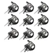 5.5mmx2.1mm DC Power Jack Socket Female Panel Mount Connector w Dust Cover 10pcs