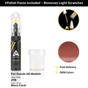 Touch Up Paint For Suzuki All Models ZPB Moco Coral With Polish Paste