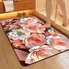 Super Absorbent Diatom Mud Mat Flower Print Toilet Pad Floor Mat Kitchen