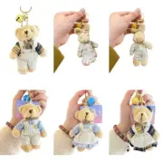Plush Bear Keychain for Backpacks Aesthetic Stuffed Animal Keyring Pendant