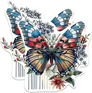 (2 Pack) Butterfly with Flowers Butterfly Nature Lover Magnets - 5 Inches On Longest Side - Premium Magnet - for Cars, Refrigerators, Toolboxes - Made in USA - MAG2003