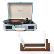 Crosley Cruiser Bluetooth Portable Turntable - Turquoise + Bundled Crosley