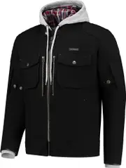 Rusty Stitches Glenn, textile jacket , color: Black/Grey , size: S