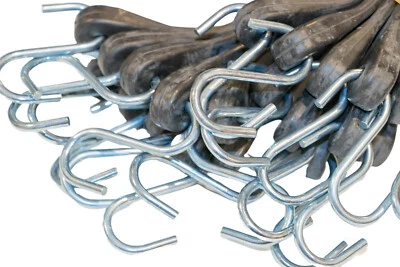 (50 Pack) 15" Rubber Bungee Cords with S Hooks Heavy Duty Outdoor Tarp Straps