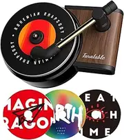 YIDEXIN Vent Clip Aromatherapy Fragrance Diffuser, Air Freshener, Record Player Design Turntable Perfume Outlet Diffuser (3 Refill Pads) (Red-2)
