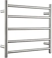 Decaura 5-Bar Heated Towel Rail – Electric Wall Mounted Towel Warmer for Small Bathrooms, IP55 Waterproof, Plug-in or Hardwired, Stainless Steel, 600Wx550Hx122D mm