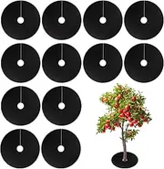 Qivine 12Pack Tree Mulch Ring 20.5" Non-Woven Tree Ring Mulch Mat Reusable Tree Weed Barrier Ring Mat Garden Weed Barrier Landscape Fabric for Weed Control Root Protection