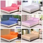 100% Cotton Stripes Fitted Sheet Set Pillowcases Double Queen King Size Bedding