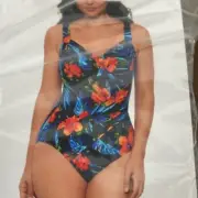 *SEALED* Miradonna by Miraclesuit 1 Piece Bathing Suit Size 6 Tropical Slimming