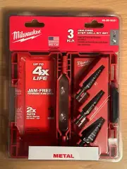 Milwaukee 48-89-9221 Black Oxide Step Drill Bit Set (3-Piece) FREE SHIPPING