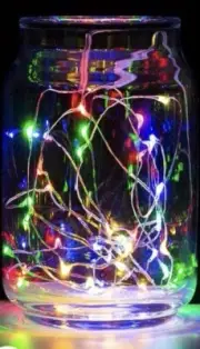 5 SETS of Fairy Lights Battery Op. 3.3 Ft Each NEW Indoor Silver Wire Multicolor