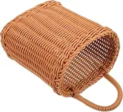 HEALEEP Hanging Flower Basket Rustic Imitation Rattan Wall Storage for Home Decor for Kitchen Living Room Space-saving Design for Dried Flowers Arrangements