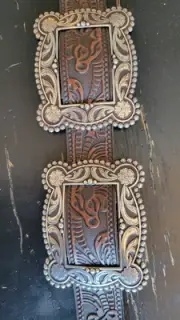 Nocona Sz. 26 To 29 Western Womens Belt Silver Conchos Distressed Brown N3411002