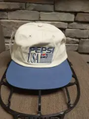 Vintage Pepsi Cola Strap Back Hat NWT Rare Tan Light Blue USA