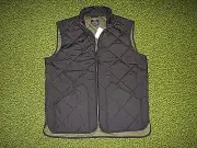 Men's $150 (M) J. CREW Black Quilted Layering Vest (Zipper)
