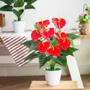 53cm Artificial Leaves Home Plastic Palm Fronds Fake Anthurium Greenery Tree