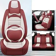 QIOZO Compatible with Car Seat Covers Universal Full Set Accessories for BMW G30 X3 F25 F31 X5 F15 X1 E84 X1 F48 X3 E83 X6 E71 Z4 E85 F01 Auto Parts/Waterproof/Red luxury version