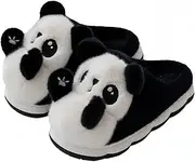 [HANDKEI] Fluffy women's slippers cute panda plush slippers animal anti slip home outdoor slippers